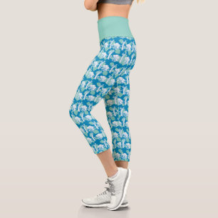 Leggings Capri Motif de caractères bleu Weasel & Baboon