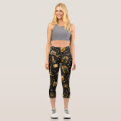 Leggings Capri Motif de célébration du Nouvel An de luxe (Recto)
