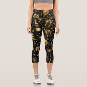 Leggings Capri Motif de célébration du Nouvel An de luxe (Recto)