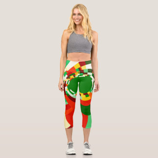 Leggings Capri Motif de cercles abstraits