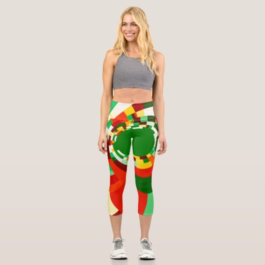 Leggings Capri Motif de cercles abstraits (Recto)