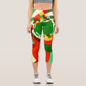 Leggings Capri Motif de cercles abstraits (Recto)