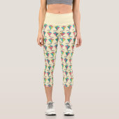 Leggings Capri Motif de cerf-volant rétro coloré (Recto)
