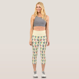 Leggings Capri Motif de cerf-volant rétro coloré