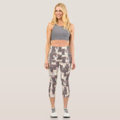 Leggings Capri Motif de chats blancs et gris (Recto)