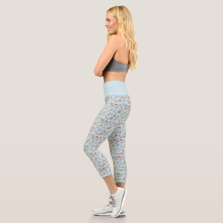 Leggings Capri Motif de chats de Noël mignons – Conception festiv