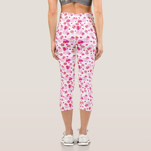 Leggings Capri Motif De Chouettes, Chouettes Mignonnes, Chouettes (Verso)