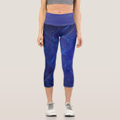 Leggings Capri Motif de circuit bleu et or (Recto)