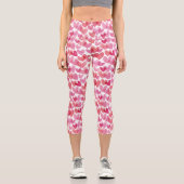 Leggings Capri Motif de coeur aquarelle (Recto)