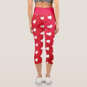 Leggings Capri Motif de coeur mignon Parties scintillant rouge bl (Verso)