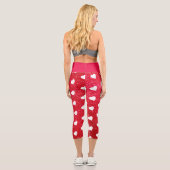 Leggings Capri Motif de coeur mignon Parties scintillant rouge bl (Verso)