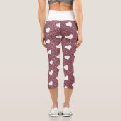 Leggings Capri Motif de coeur mignon Rose Parties scintillant or (Verso)