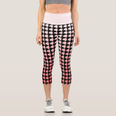 Leggings Capri Motif de coeur rose et noir Gradient Girly (Recto)