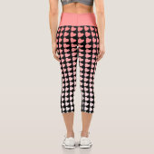 Leggings Capri Motif de coeur rose et noir Gradient Girly (Verso)