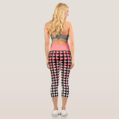 Leggings Capri Motif de coeur rose et noir Gradient Girly (Verso)