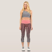 Leggings Capri Motif de coeur rose et noir Gradient Girly (Recto)