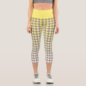 Leggings Capri Motif de coeur tendance jaune et gris (Recto)
