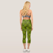 Leggings Capri Motif de coeurs de tableau de bord en Lime Green (Verso)