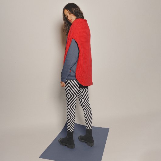 Leggings Capri Motif de croisement noir