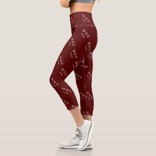 Leggings Capri Motif de date à monogramme personnalisé Capri marr
