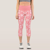 Leggings Capri Motif de de maquillage rose (Recto)