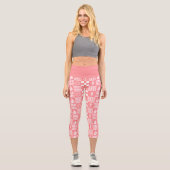 Leggings Capri Motif de de maquillage rose (Recto)