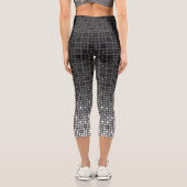 Leggings Capri Motif de dégradé géométrique noir et blanc (Verso)