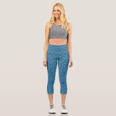 Leggings Capri Motif de dentelle Turquoise bleu (Recto)