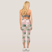 Leggings Capri motif de diamant géométrique pastel (Verso)