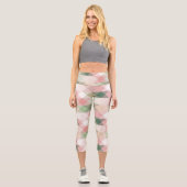 Leggings Capri motif de diamant géométrique pastel (Recto)