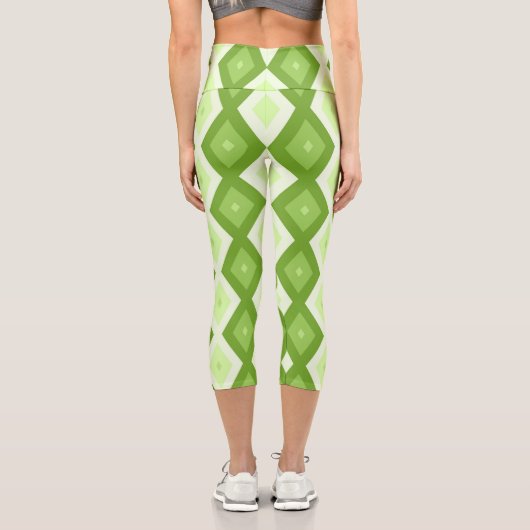 Leggings Capri Motif de diamant vert Chartreuse (Verso)