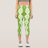 Leggings Capri Motif de diamant vert Chartreuse (Recto)