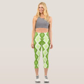 Leggings Capri Motif de diamant vert Chartreuse (Recto)