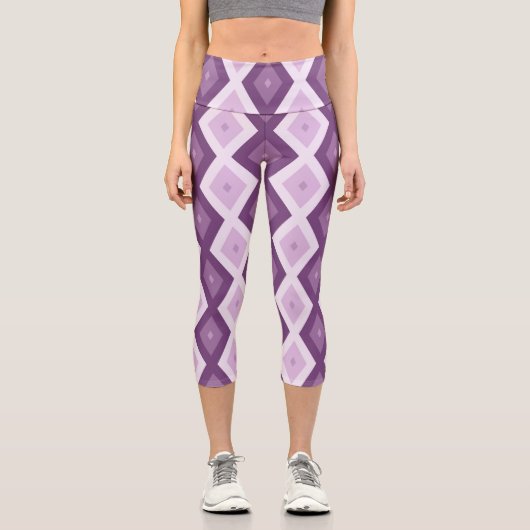 Leggings Capri Motif de diamant violet (Recto)