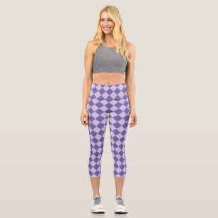 Leggings Capri Motif de diamants de Checker Violet