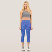 Leggings Capri Motif de disques bleus sur (Recto)