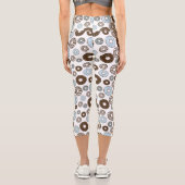 Leggings Capri Motif De Donuts, Donuts Bleus, Donuts Brown (Verso)