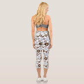 Leggings Capri Motif De Donuts, Donuts Bleus, Donuts Brown (Verso)