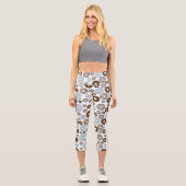 Leggings Capri Motif De Donuts, Donuts Bleus, Donuts Brown (Recto)
