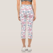 Leggings Capri Motif De Donuts, Donuts Roses, Donuts Bleus (Verso)