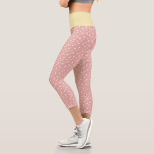 Leggings Capri Motif de feuille en forme de coeur de champagne su
