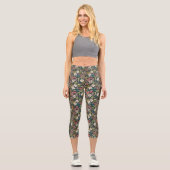 Leggings Capri Motif de fleurs tropicales colorées (Recto)