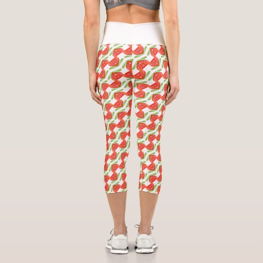 Leggings Capri motif de fraise Abstrait (Verso)
