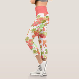 Leggings Capri Motif de framboises