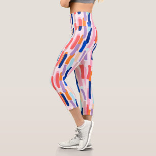 Leggings Capri Motif de frappe de pinceau coloré