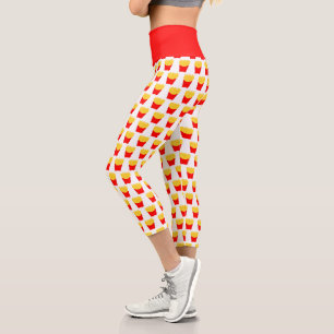 Leggings Capri Motif de Fries français mignon