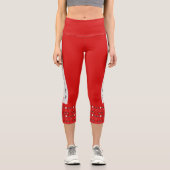 Leggings Capri Motif de golf moderne chic texte rouge (Recto)