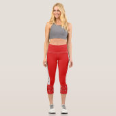 Leggings Capri Motif de golf moderne chic texte rouge (Recto)