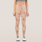 Leggings Capri Motif de jardin à fleurs rétro (Recto)