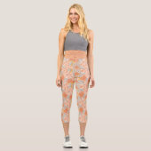 Leggings Capri Motif de jardin à fleurs rétro (Recto)